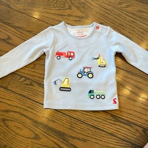 Joules size 3-6 month long sleeved vehicle shirt.